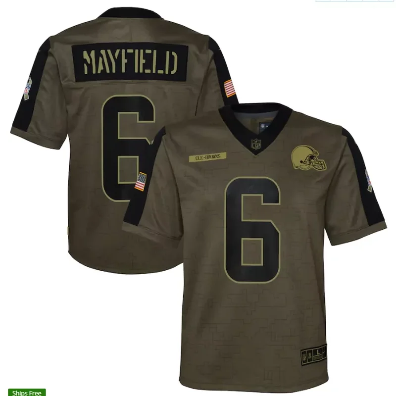 Cleveland Browns #6 Mayfield NFL Green Camouflage Jersey