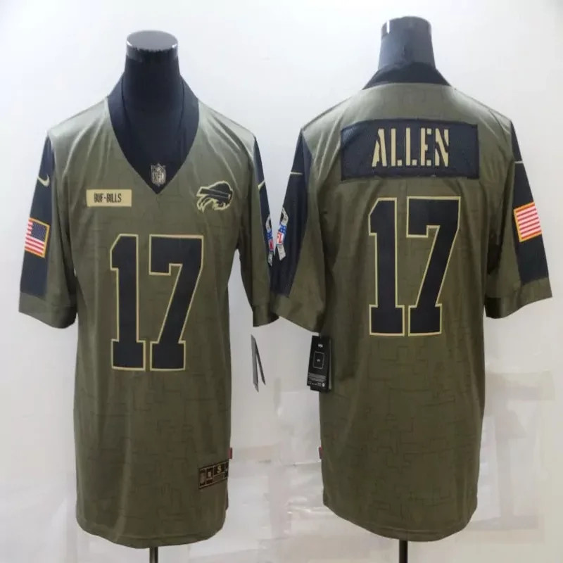 Buffalo Bills #17 Allen NFL Green Camouflage Women Jersey - Image 5