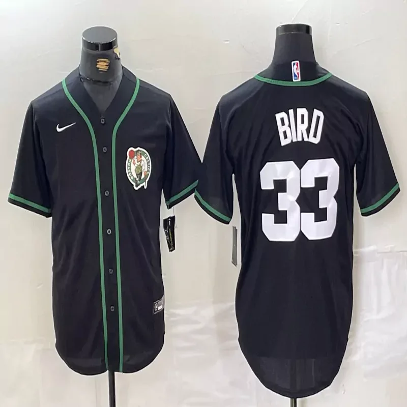 Boston Celtics #0 Tatum NBA Black Baseball Jersey - Image 3