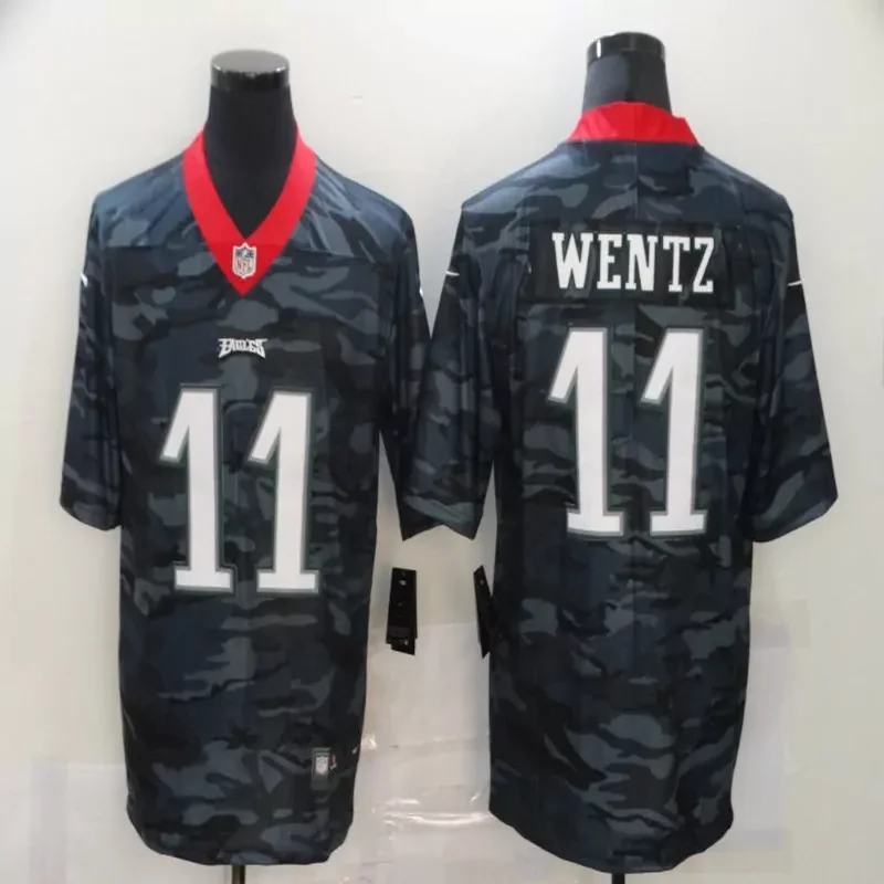 Philadelphia Eagles #11 Wentz NFL black camouflage Jersey - Image 4