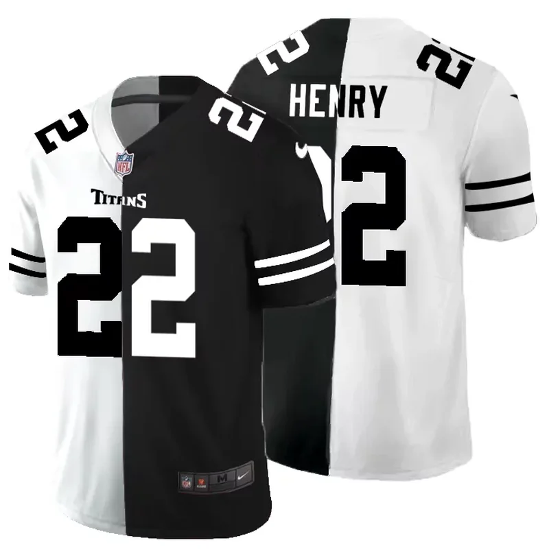 Tennessee Titans #22 Henry NFL Black White Jersey