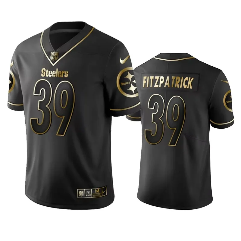 Pittsburgh Steelers #39 Fitzpatrick NFL Black Gold Jersey