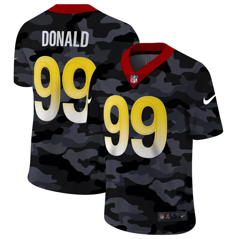 Los Angeles Rams #99 Donald NFL Black Camouflage Jersey