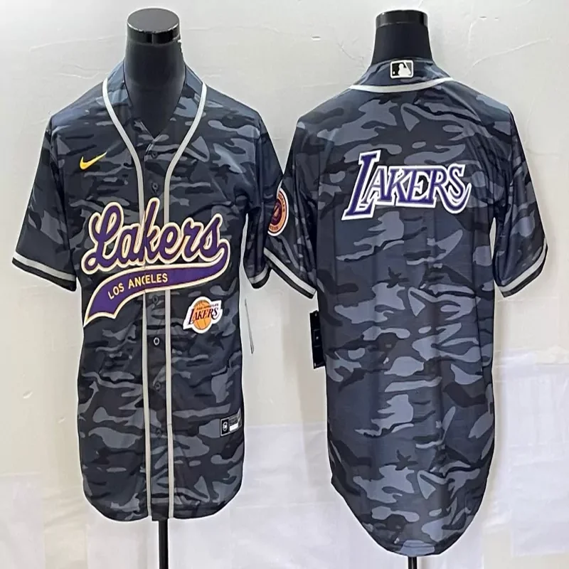 Los Angeles Lakers #8 Bryant NBA Purple Gold Baseball Jersey - Image 3
