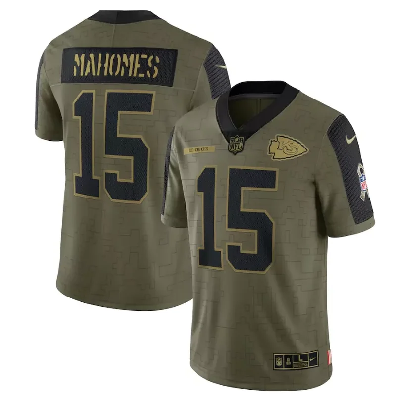 Kansas City Chiefs #15 Mahomes NFL Green Camouflage Jersey