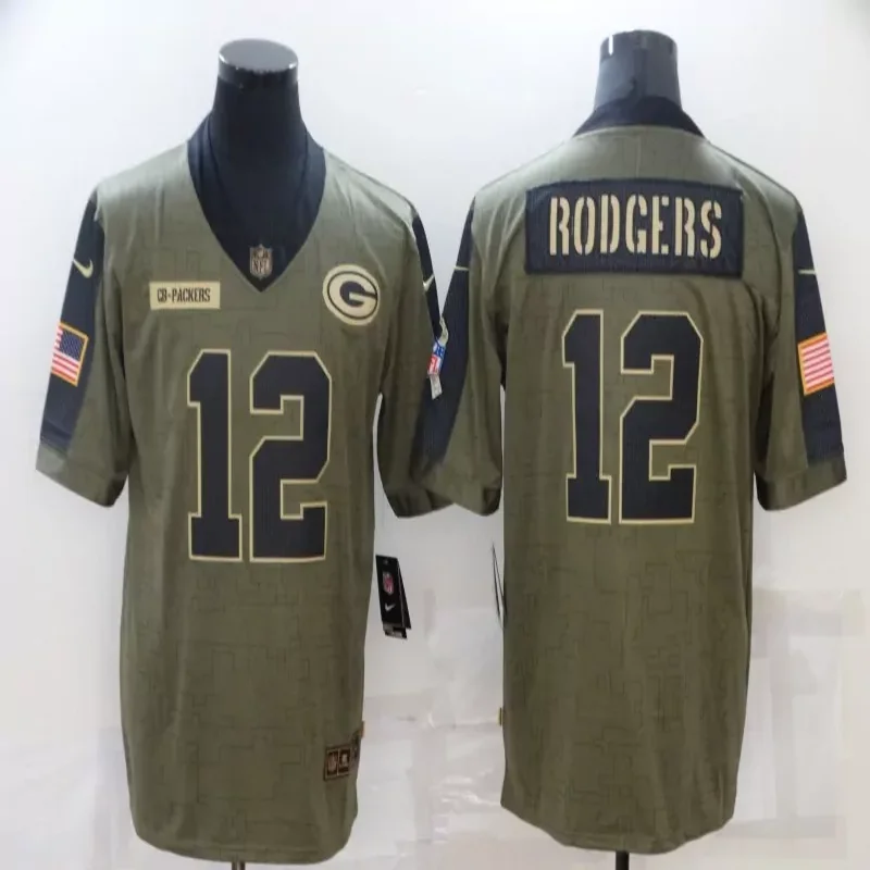Green Bay Packers #12 Rodgers NFL Action Green Jersey - Image 2