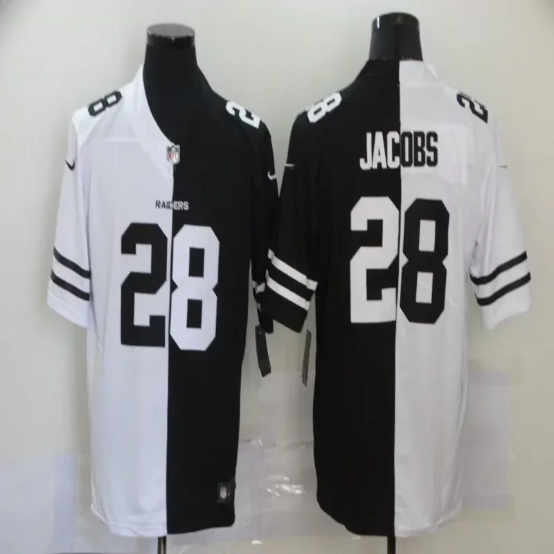 Las Vegas Raiders #28 Jacobs NFL Black White Jersey