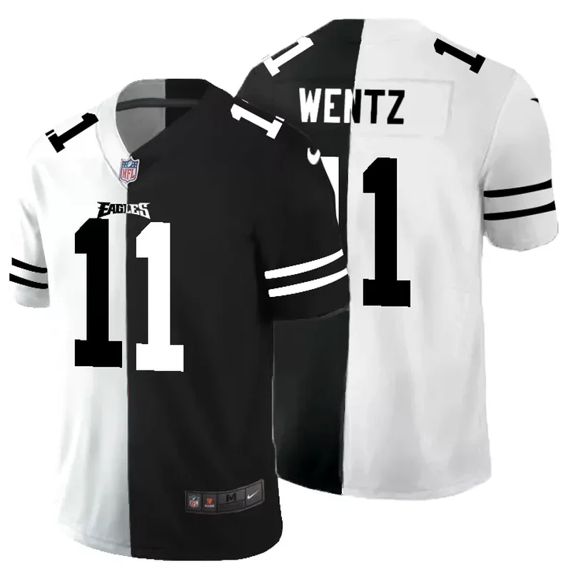 Philadelphia Eagles #11 Brown NFL Black Gold American Flag Jersey - Image 4