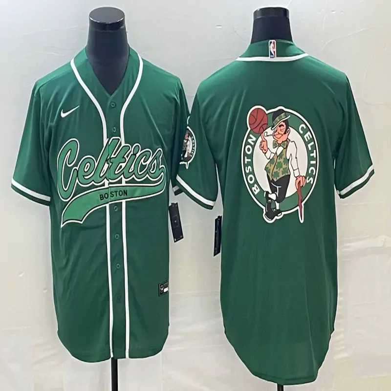 Boston Celtics #7 Brown NBA Black Baseball Jersey - Image 5
