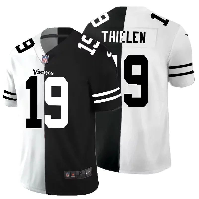 Minnesota Vikings #19 Thielen NFL Black White Jersey