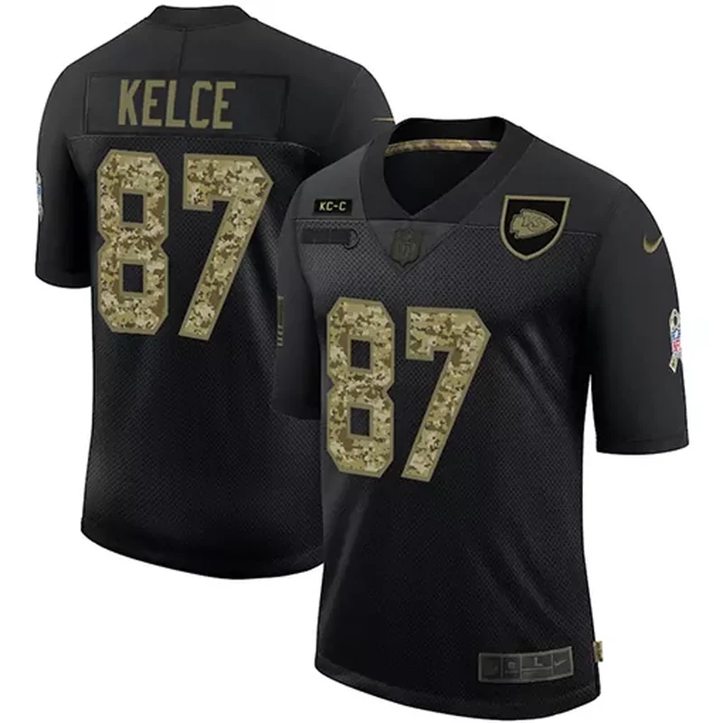 Kansas City Chiefs #87 Kelce NFL Black Camouflage Jersey
