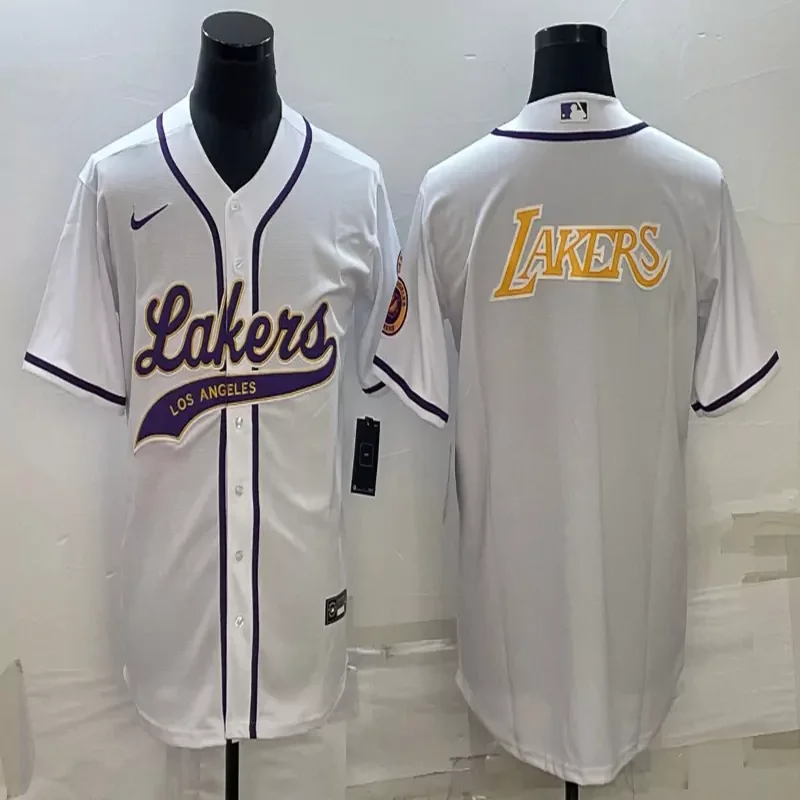 Los Angeles Lakers #24 Bryant NBA Black Baseball Jersey - Image 4