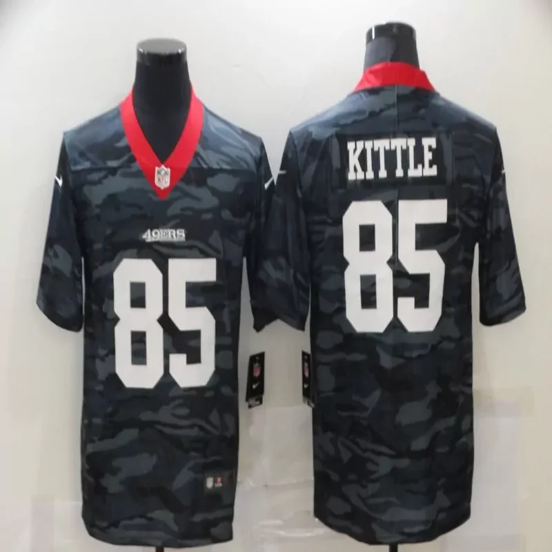San Francisco 49ers #85 Kittle NFL Black Camouflage Jersey