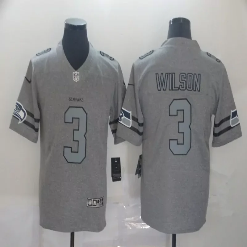 Seattle Seahawks #3 Wilson NFL Black Rainbow Jersey - Image 3