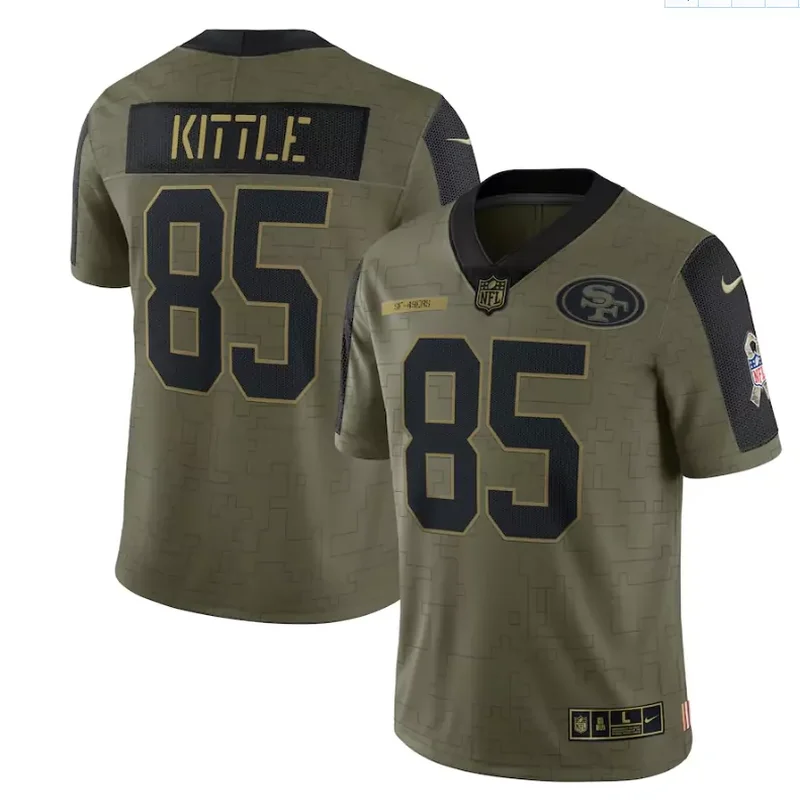 San Francisco 49ers #85 Kittle NFL Black Camouflage Jersey - Image 2