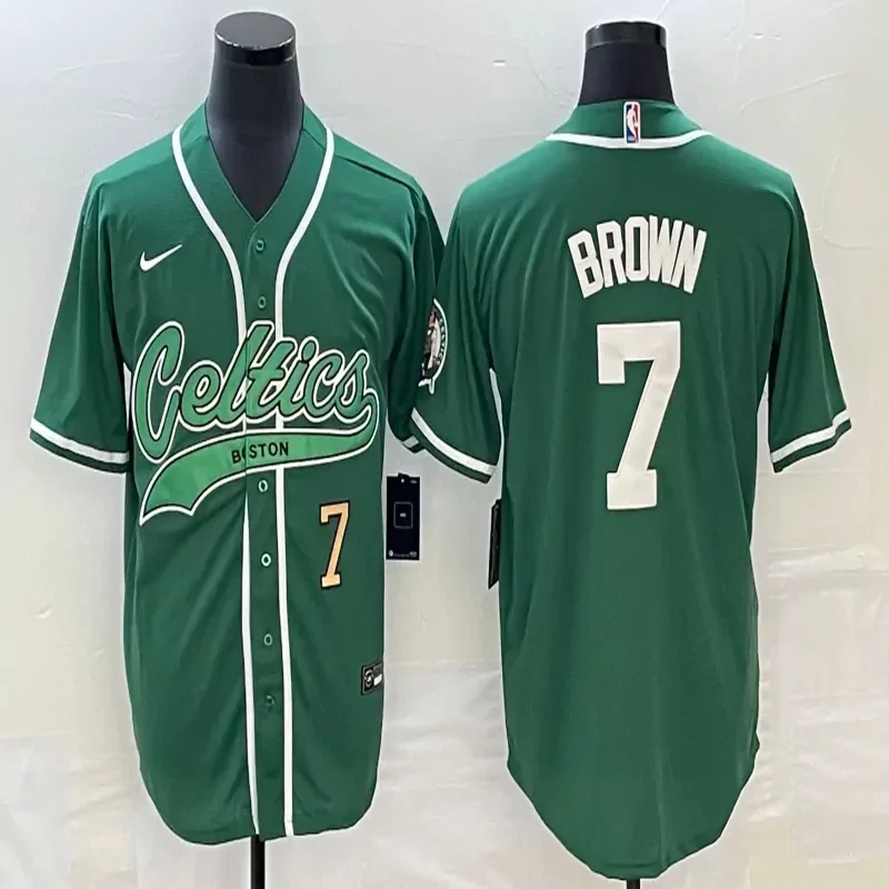 Boston Celtics #0 Tatum NBA Midnight green Baseball Jersey - Image 2