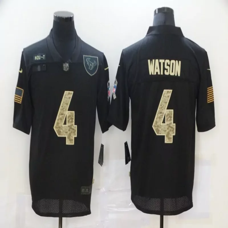 Houston Texans #4 Watson NFL Black Camouflage Jersey - Image 4
