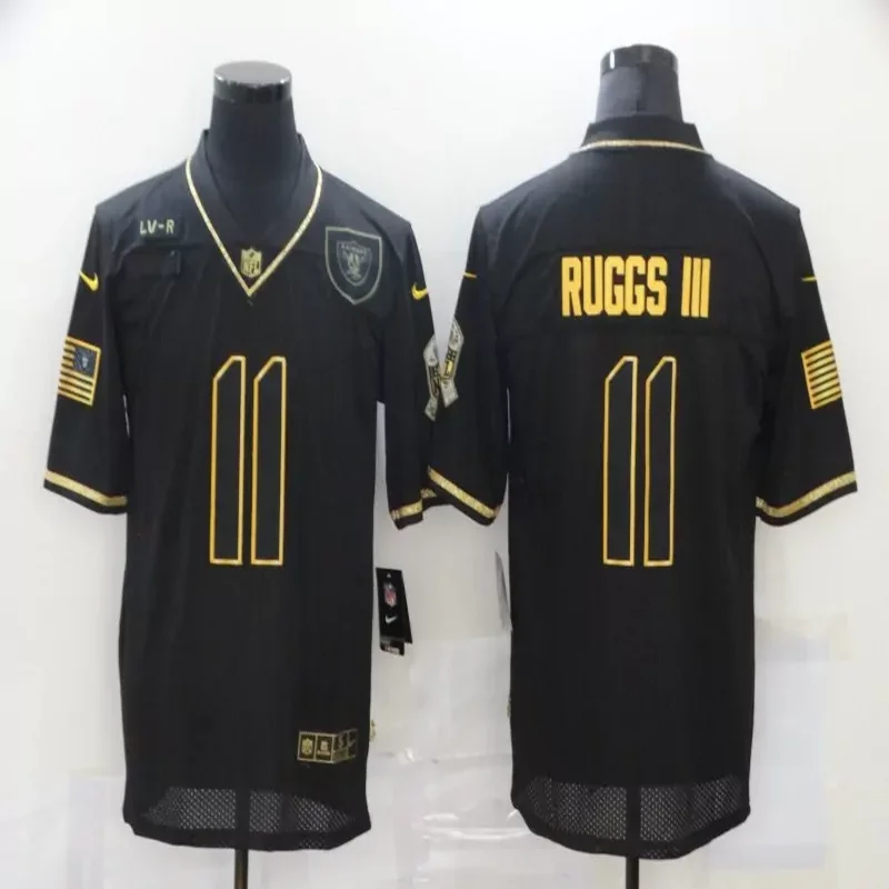 Las Vegas Raiders #11 Ruggs III NFL Black Gold American Flag Jersey