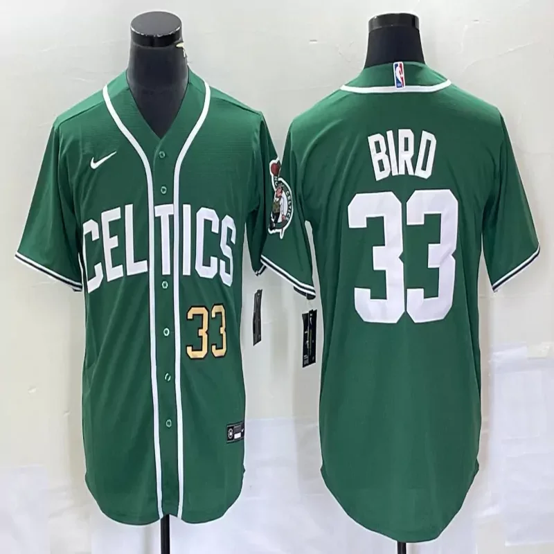 Boston Celtics #0 Tatum NBA Midnight green Baseball Jersey - Image 5