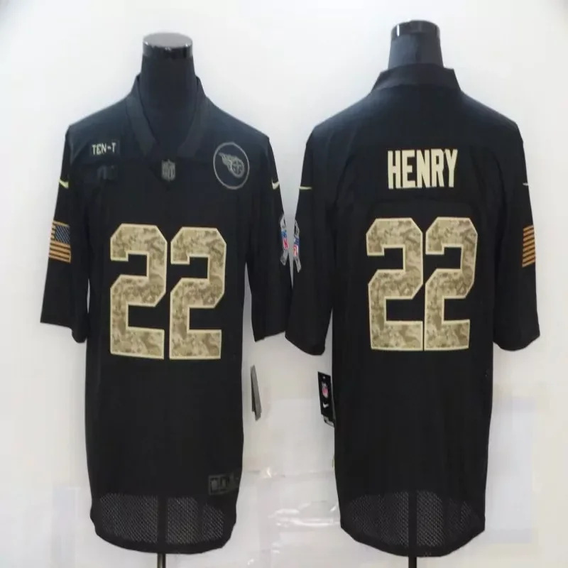 Tennessee Titans #22 Henry NFL Black Gold Jersey - Image 4