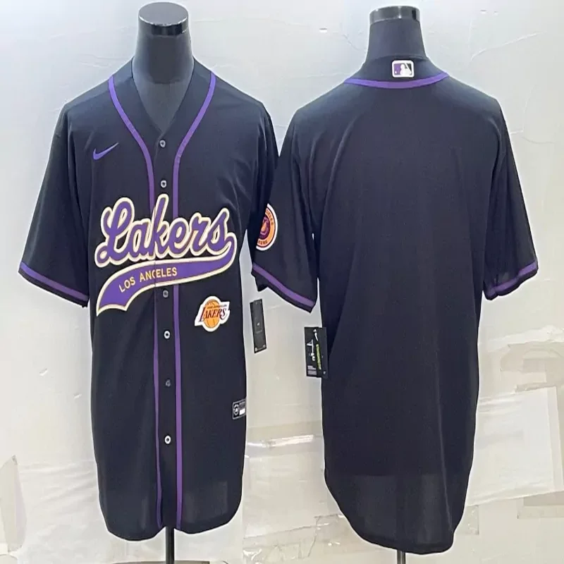 Los Angeles Lakers #Custom Name & Number NBA White Baseball Jersey - Image 3