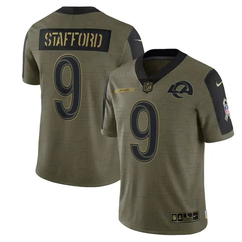 Los Angeles Rams #99 Donald NFL Black Camouflage Jersey - Image 5