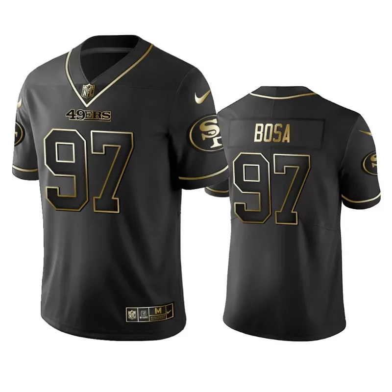 San Francisco 49ers #97 Bosa NFL Black Gold Jersey