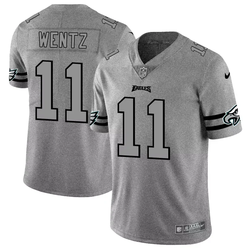 Philadelphia Eagles #11 Wentz NFL Black Matte Jersey - Image 3