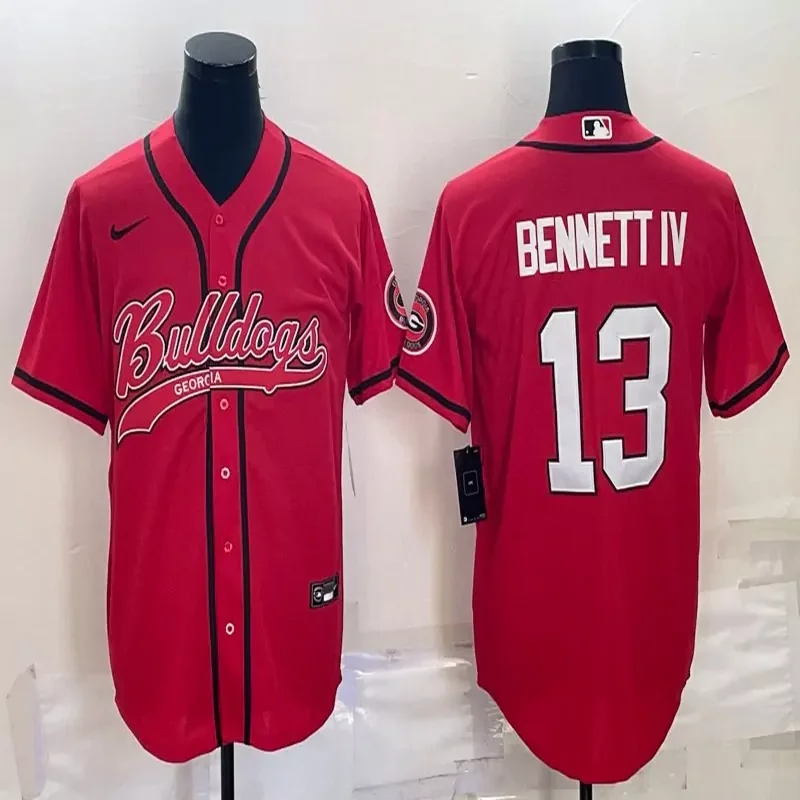 Georgia Bulldogs #13 Bennett IV NCAA Red Jersey