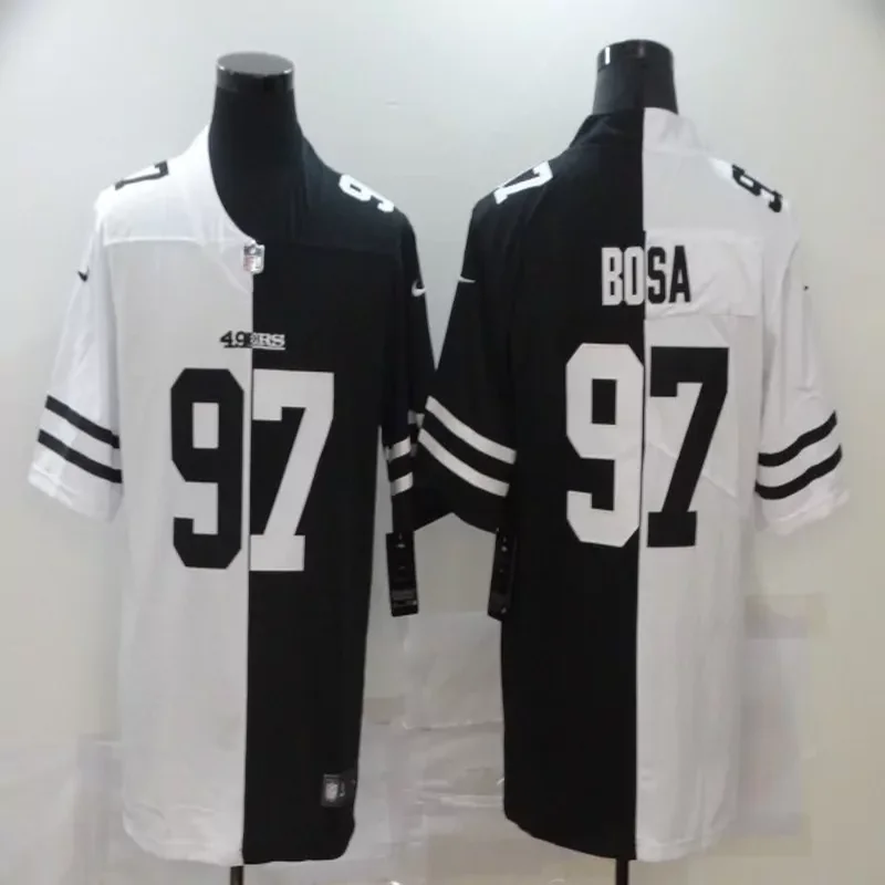 San Francisco 49ers #97 Bosa NFL Black Gold Jersey - Image 5