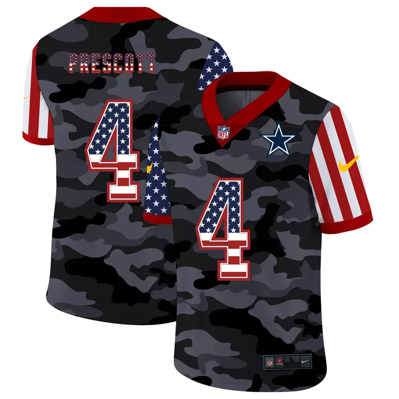 Dallas Cowboys #7 Diggs NFL Green Camouflage Gold Jersey - Image 2