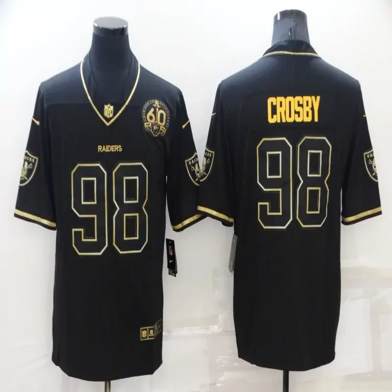 Las Vegas Raiders #98 Crosby NFL Black Gold Jersey