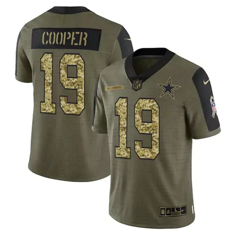Dallas Cowboys #7 Diggs NFL Green Camouflage Gold Jersey - Image 3
