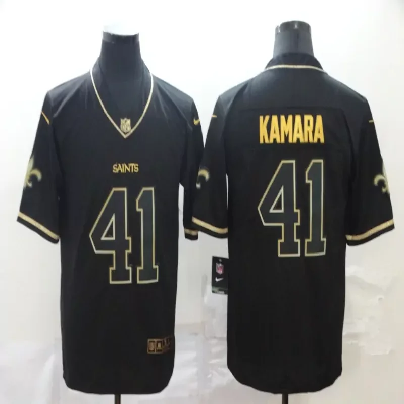 New Orleans Saints #41 Kamara NFL Black Gold Jersey