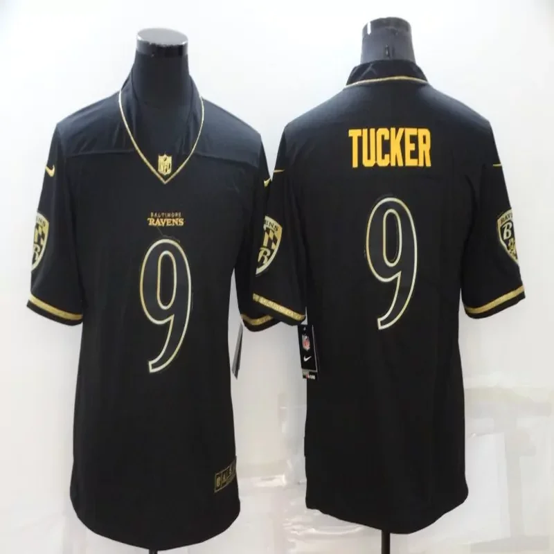 Baltimore Ravens #9 Tucker NFL Black Gold Jersey