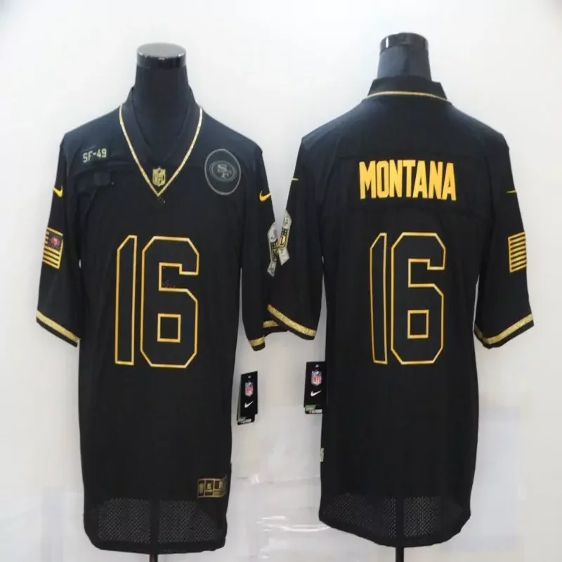 San Francisco 49ers #85 Kittle NFL Black Gold American Flag Jersey - Image 2