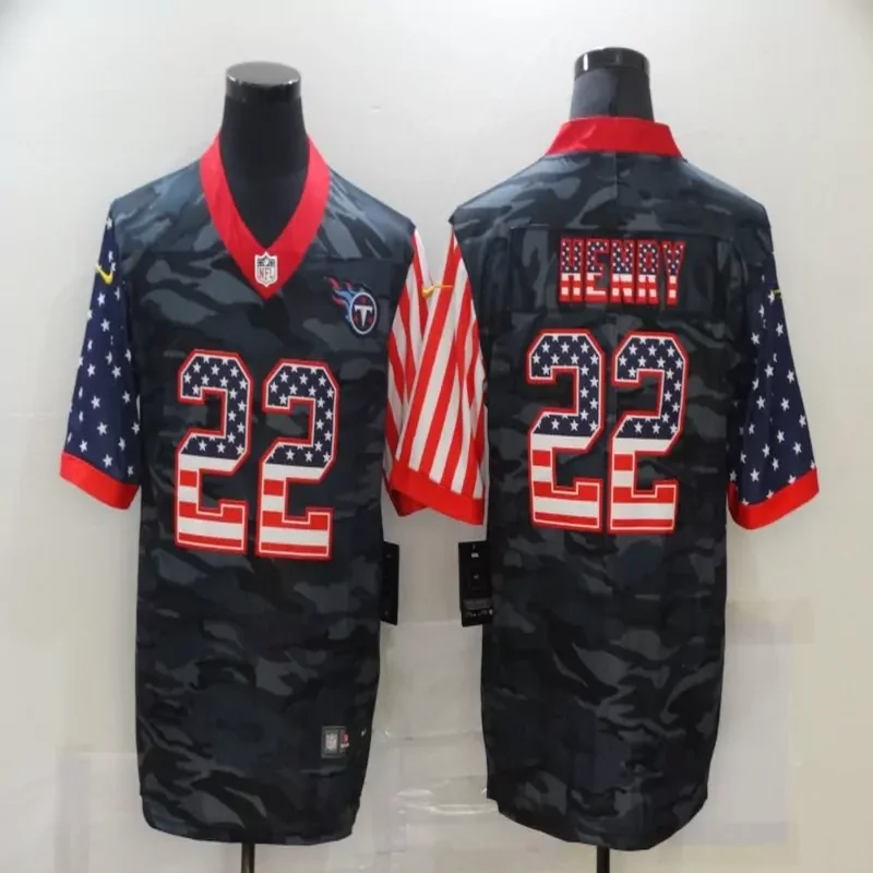 Tennessee Titans #22 Henry NFL White Gold Jersey - Image 2