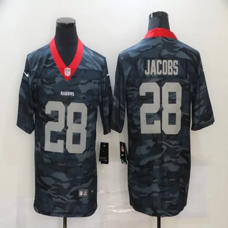 Las Vegas Raiders #28 Jacobs NFL Black Camouflage Jersey