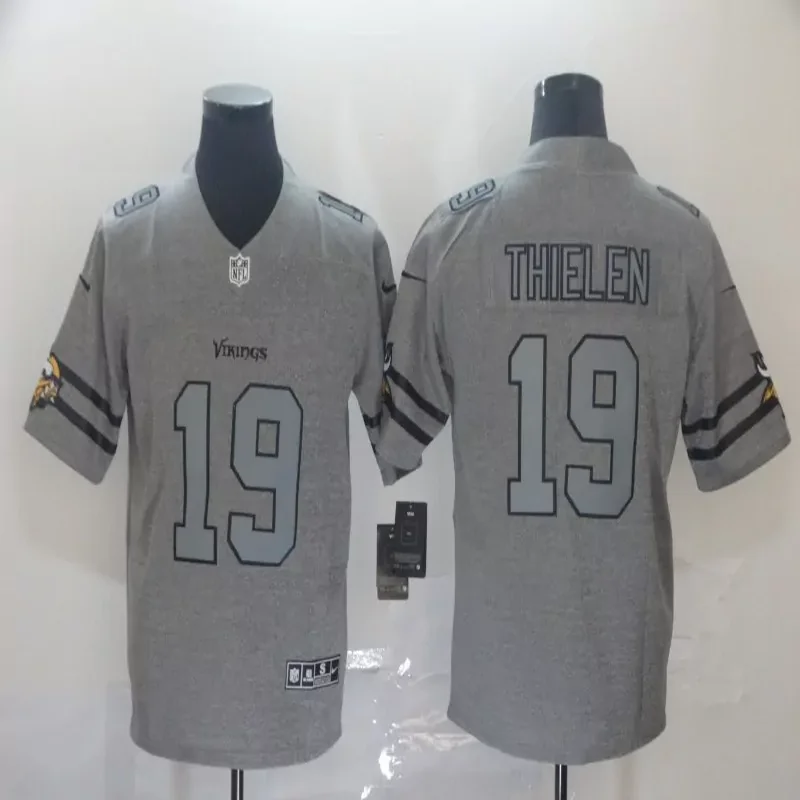 Minnesota Vikings #19 Thielen NFL Black White Jersey - Image 2