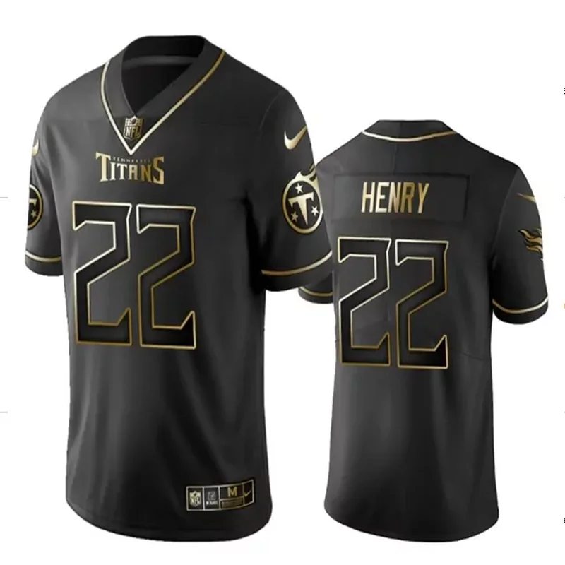 Tennessee Titans #22 Henry NFL White Gold Jersey - Image 3