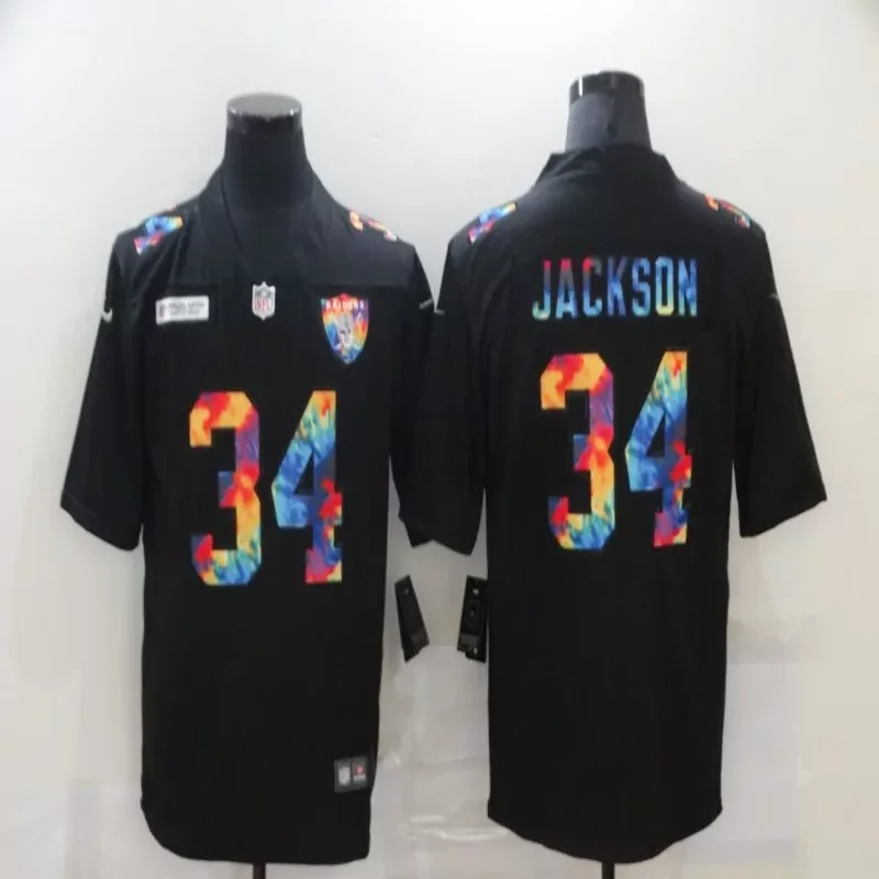 Las Vegas Raiders #34 Jackson NFL Black Rainbow Jersey