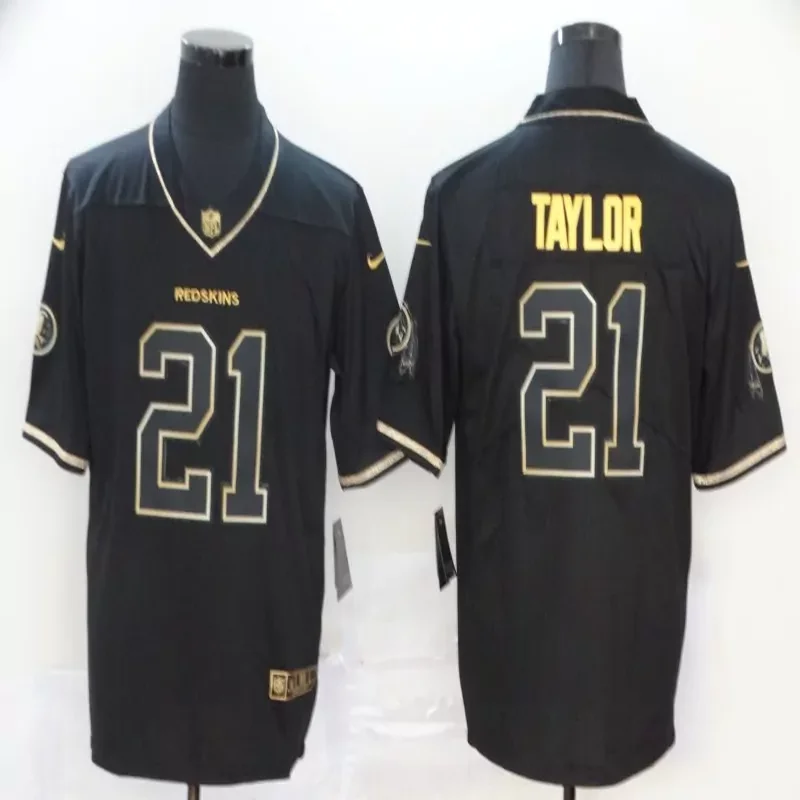 Washington Commanders #21 Taylor NFL Black Gold Jersey
