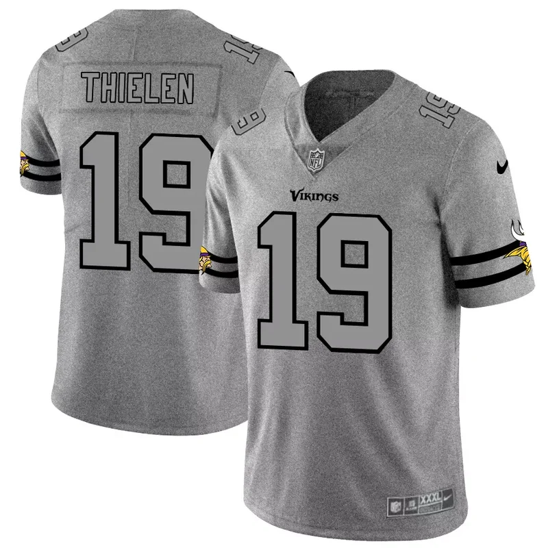 Minnesota Vikings #19 Thielen NFL Black White Jersey - Image 3
