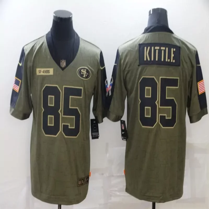 San Francisco 49ers #85 Kittle NFL White Rainbow Jersey - Image 4