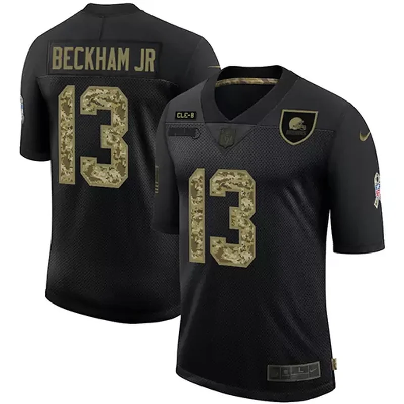 Cleveland Browns #13 Beckham Jr NFL Black Camouflage Jersey