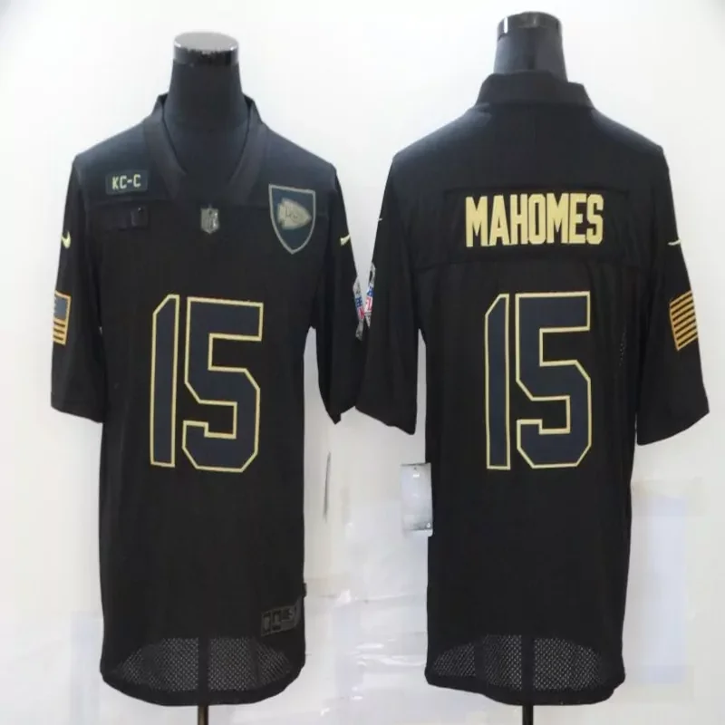 Kansas City Chiefs #15 Mahomes NFL Green Camouflage Gold Jersey - Image 5