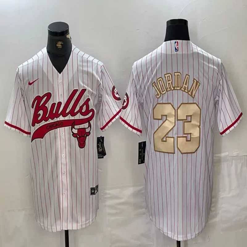 Chicago Bulls #Custom Name & Number NBA Black Navy Baseball Jersey - Image 5