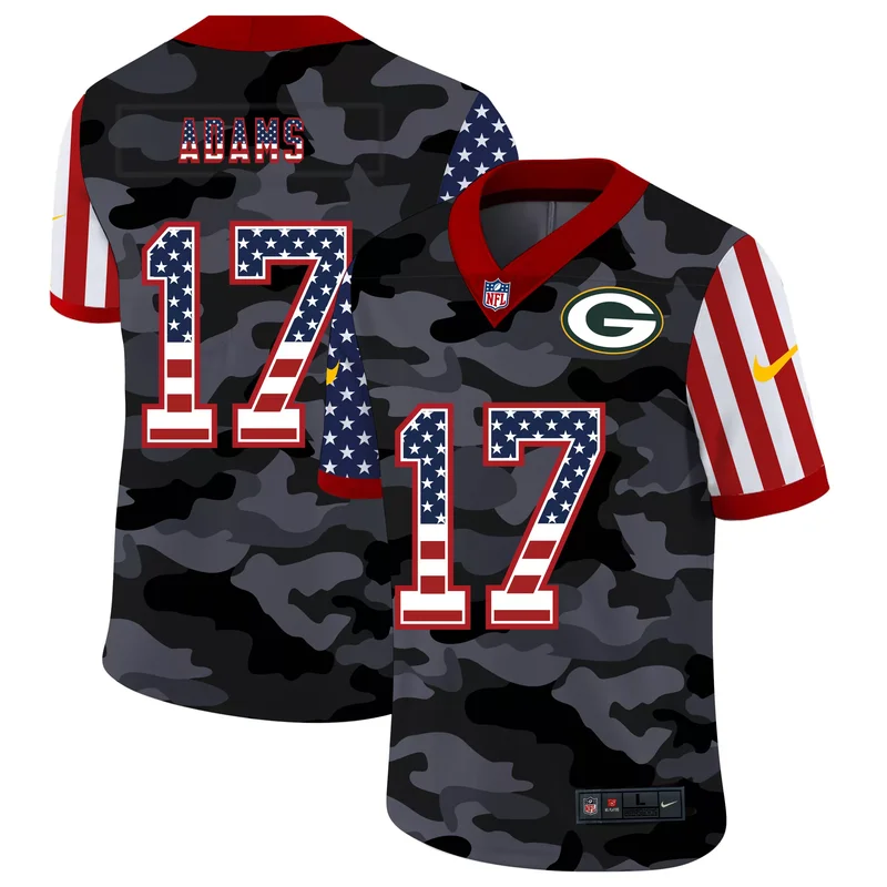 Green Bay Packers #12 Rodgers NFL Green Camouflage Jersey - Image 2