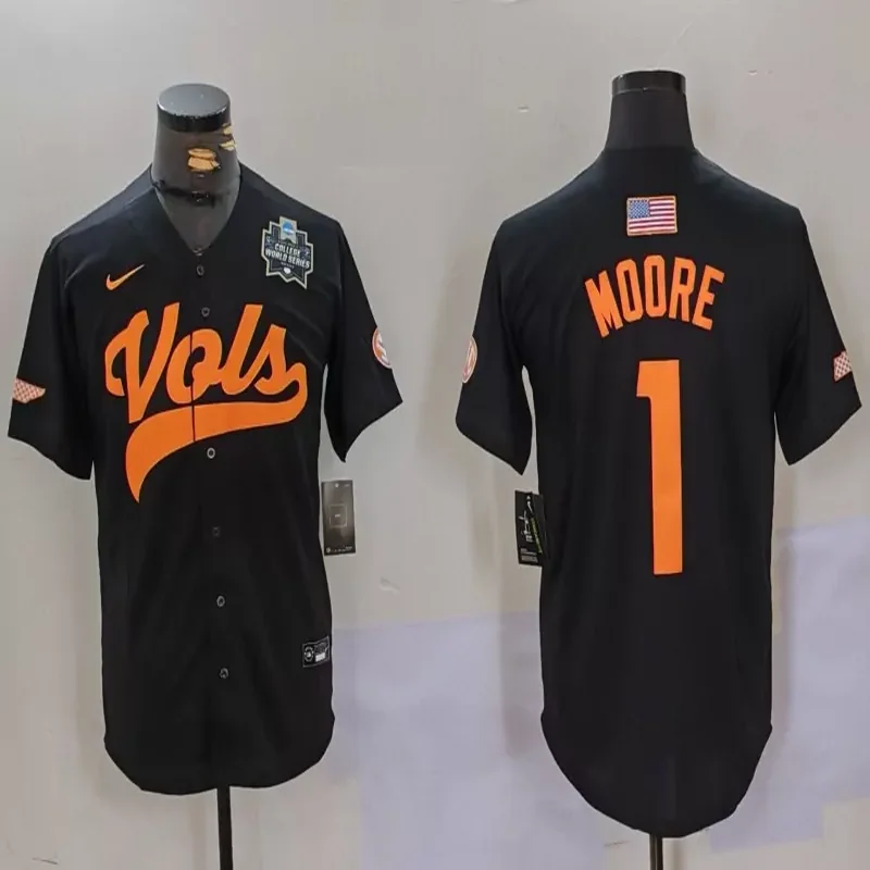 Tennessee Volunteers #1 Moore NCAA Black Jersey