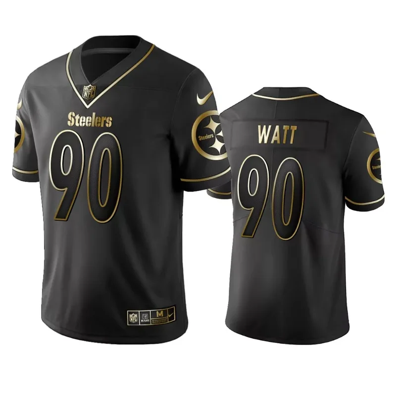 Pittsburgh Steelers #90 Watt NFL Black Jersey - Image 5